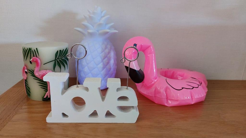 Leuke deco artikelen: kaars, ananas en flamingo's, Gebruikt, Overige stijlen, Kunststof, Ophalen of Verzenden