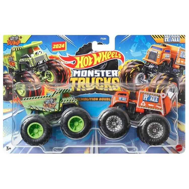 Hotwheels: Monster Trucks 2-Pack: Gotta Dump VS Will Trash, Kinderen en Baby's, Speelgoed | Speelgoedvoertuigen, Nieuw, Ophalen of Verzenden
