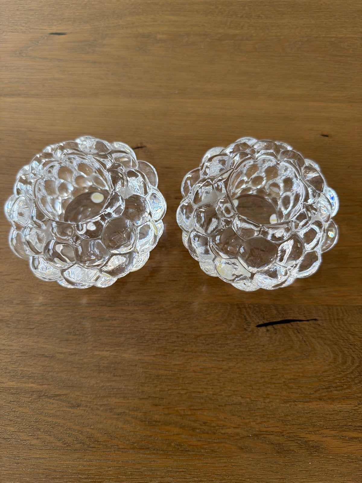 Orrefors Sweden Bubble Waxinelichthouders - Set van 2, Overige merken, Waxinelichthouder, Ophalen of Verzenden, Glas