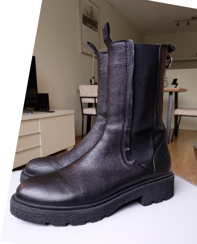Shabbies Amsterdam half hoge Chelseaboot (maat 40, zwart), Shabbies, Zwart, Ophalen of Verzenden, Zo goed als nieuw
