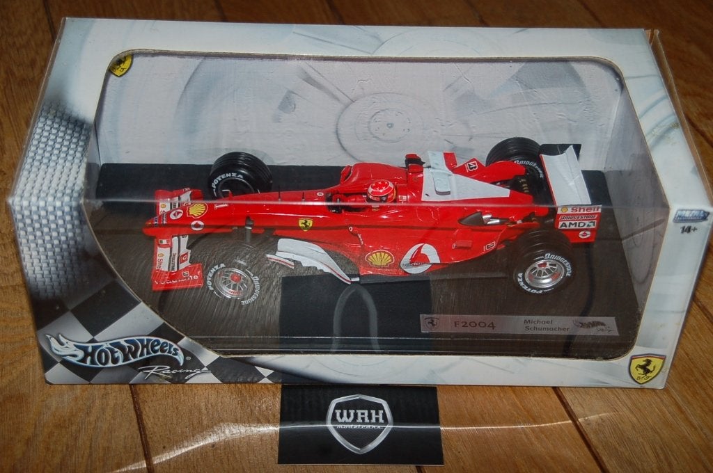 1:18 Ferrari F1 F2004 Schumacher Hotwheels WRH, Verzenden, Zo goed als nieuw, Auto, Hot Wheels