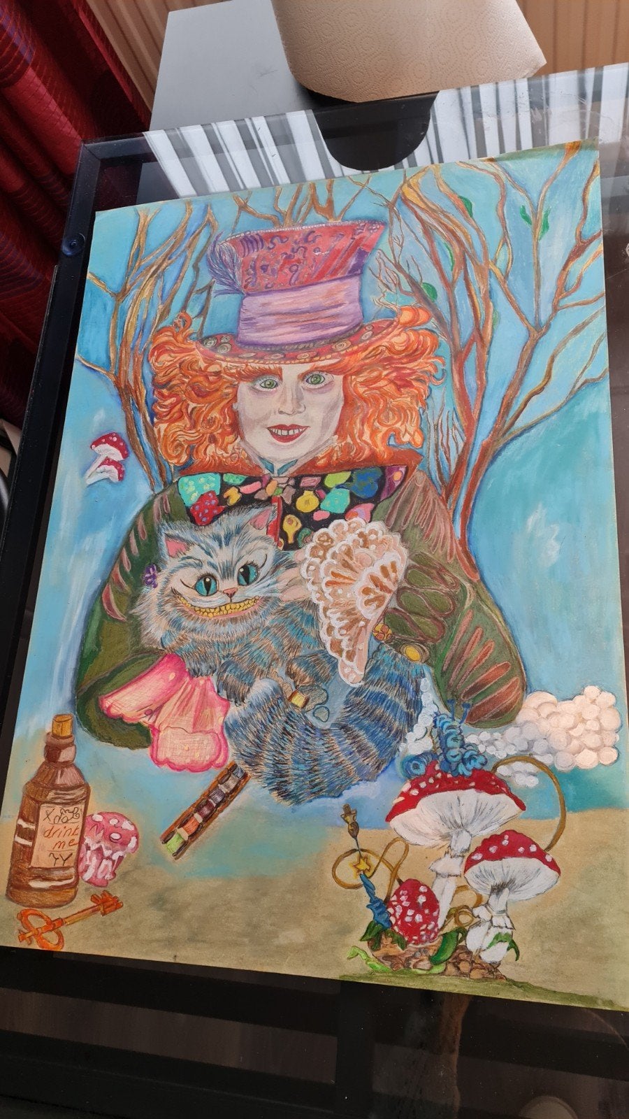 De Hoedemaker Johnny Depp - Polychromos op papier, Ophalen of Verzenden, Tekening, Potloodtekening, Handgemaakt