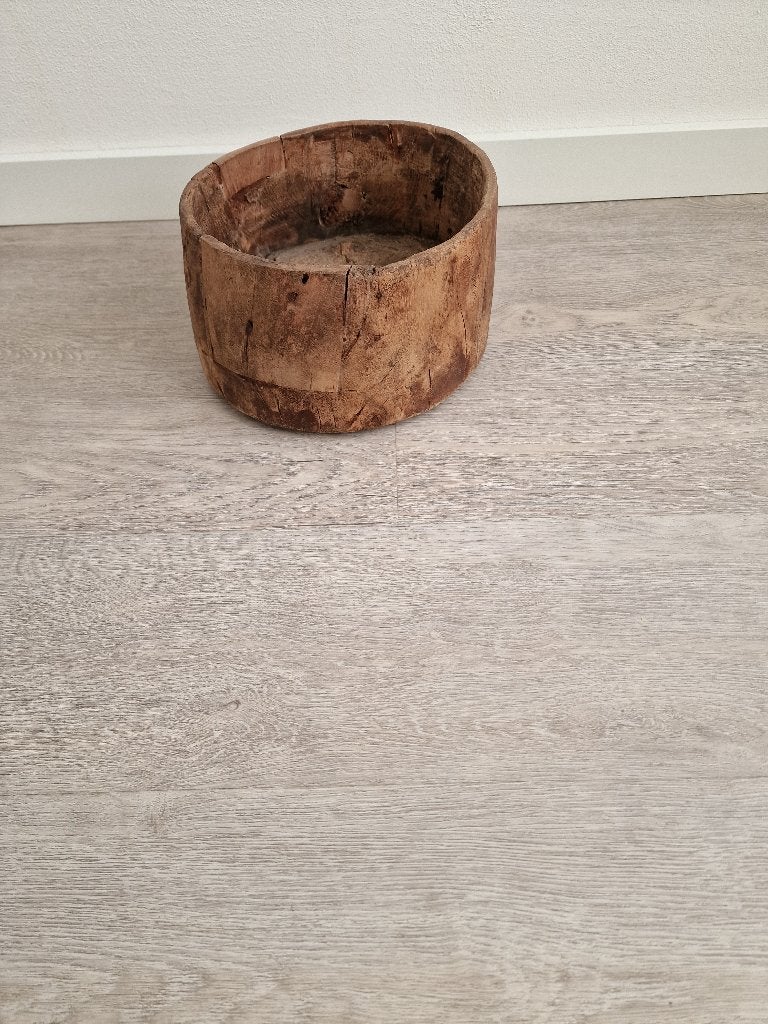 AUTHENTIEK OUD HOUTEN BAK Ø27CM HOOG 14CM, Gebruikt, Overige typen, Rond, Ophalen of Verzenden