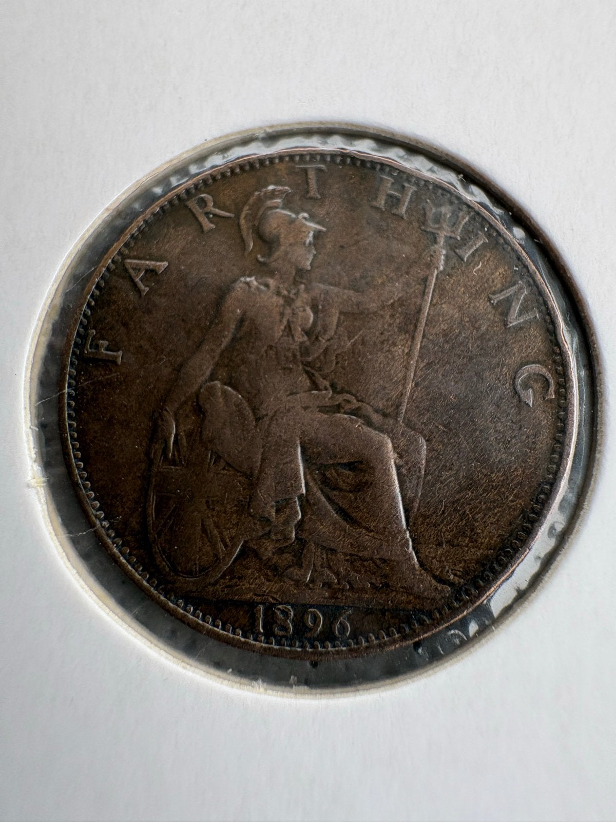 Farthing 1896 Victoria Groot-Brittannië, Ophalen of Verzenden, Overige landen, Losse munt