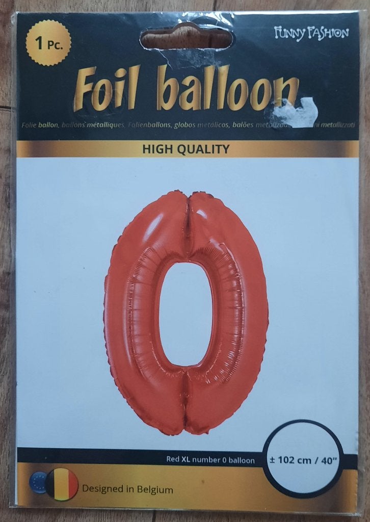 Foil Ballon (nen)   - Cijfer 0 -  ( Nieuw )    Feest, Hobby en Vrije tijd, Ophalen of Verzenden, Nieuw, Versiering, Verjaardag
