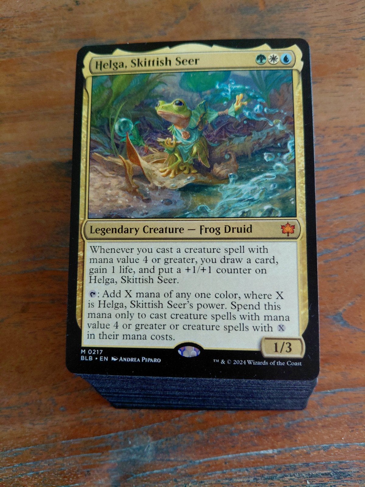 Mtg beginner commander deck helga bloomburrow, Ophalen of Verzenden, Zo goed als nieuw, Speeldeck