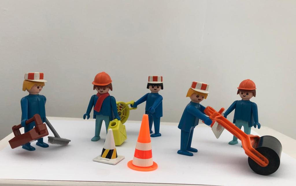 Playmobil. 5 werkers. Wegwerkers, Ophalen of Verzenden, Gebruikt