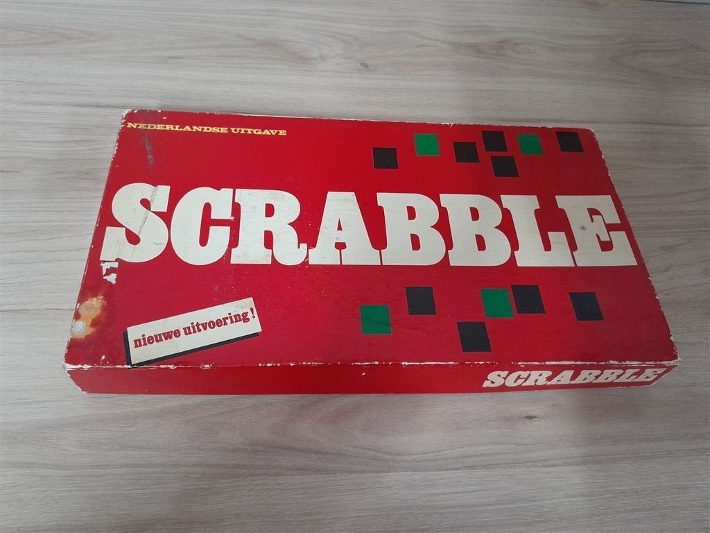 scrabble mindere doos houten letters [s1245], Verzenden, Zo goed als nieuw