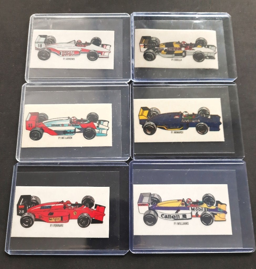 11 oude Formule 1 stickers jaren 80 geen Panini of Topps, Ophalen of Verzenden, Zo goed als nieuw, Meerdere stickers