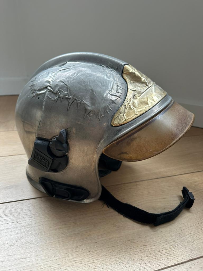Nostalgische brandweerhelm gallet, Verzamelen, Ophalen, Gebruikt