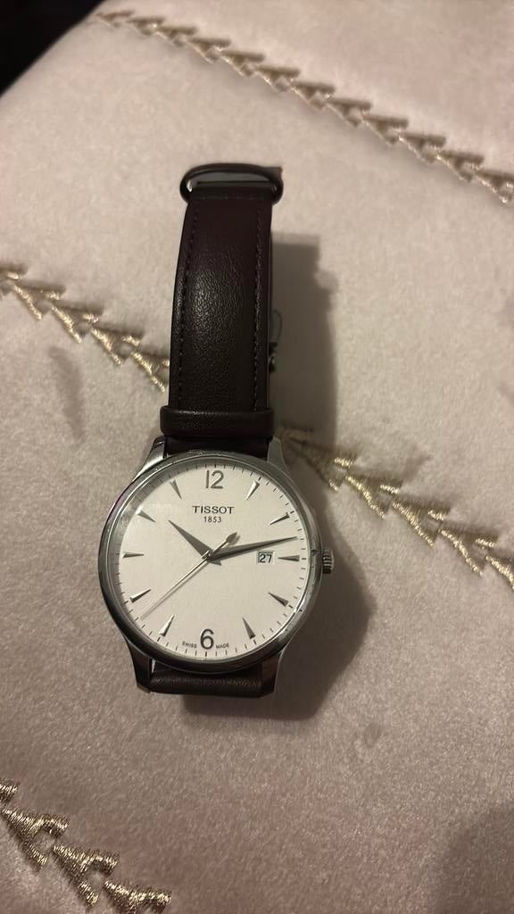 Tissot heren horloge, Overige merken, Leer, Staal, Polshorloge