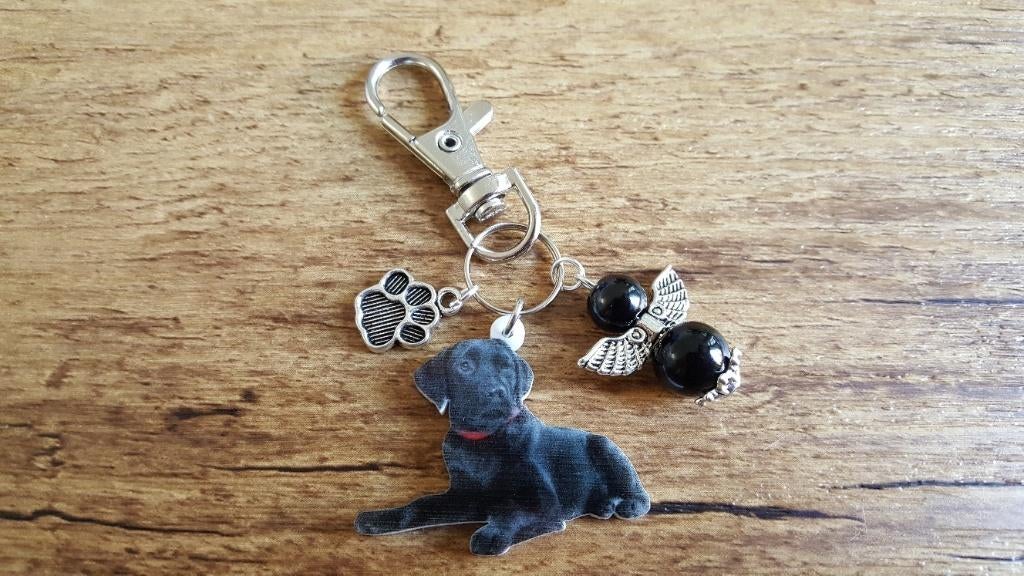 Tas/Sleutelhanger zwarte Labrador met beschermengeltje, Dieren en Toebehoren, Verzenden, Nieuw