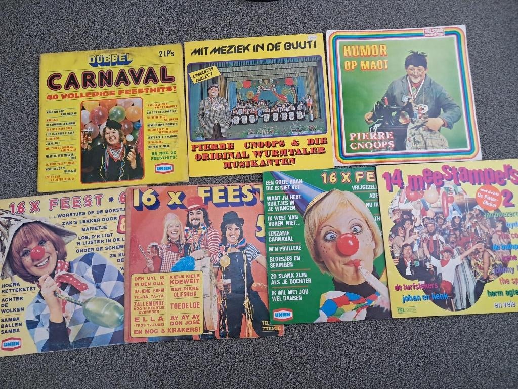 7 Carnavals LP's, Ophalen of Verzenden, Zo goed als nieuw, 12 inch, Levenslied of Smartlap