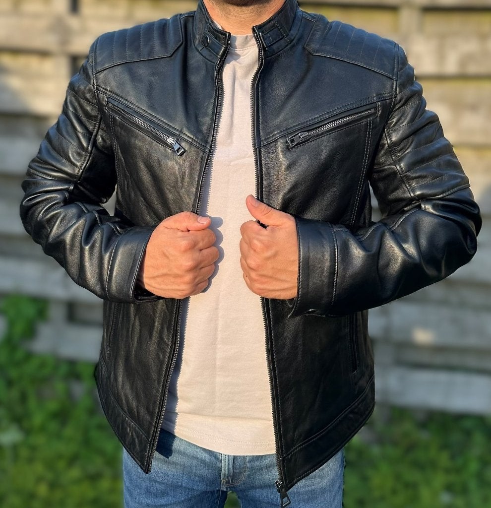 Men’s 100% Genuine Leather Jacket - Stylish & Comfortable, Zwart, Nieuw, Deri Moda, Verzenden