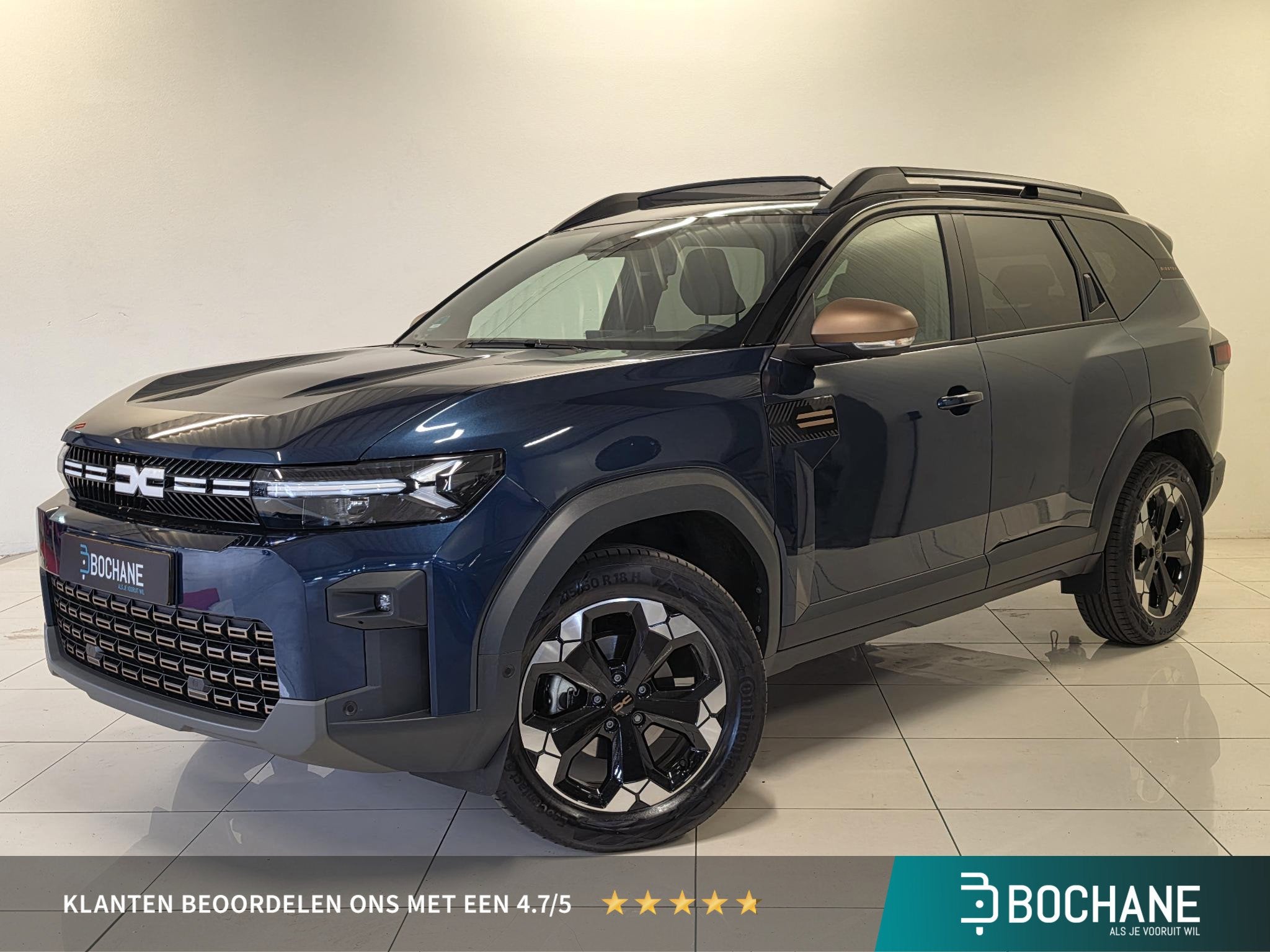 Dacia Bigster 1.2 Mild Hybrid-G 140 Extreme | Open dak | Tre, Auto's, Gebruikt, 1199 cc, Met garantie (alle), Blauw