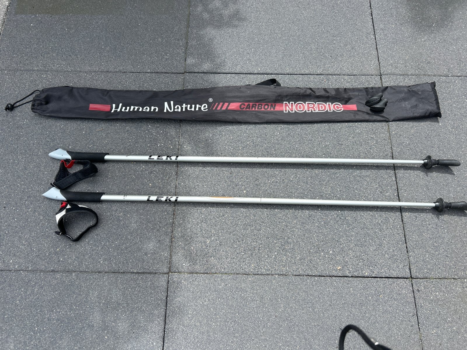 Human Nature Nordic Walking Stokken met Tas en Nieuwe Doppen, Ophalen of Verzenden, Zo goed als nieuw, Wandelstok