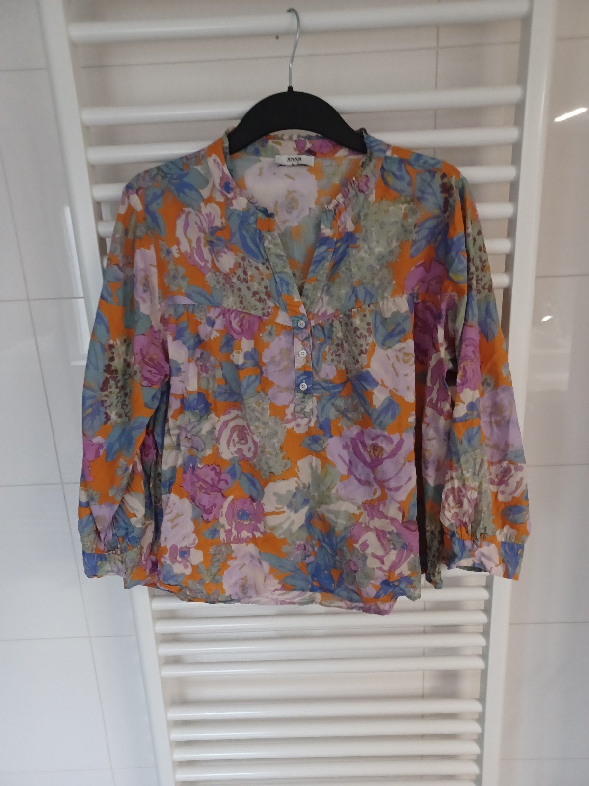 Anna van Toor gewerkte blouse mt L, Kleding | Dames, Anna van Toor, Maat 42/44 (L), Zo goed als nieuw, Meerkleurig