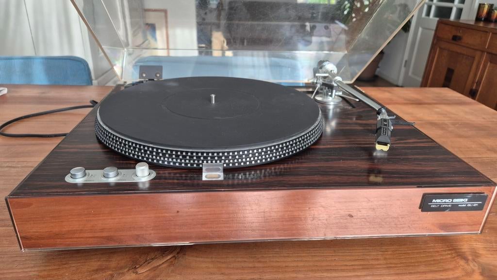 Micro Seiki BL-21 Platenspeler - met Stax UA-7 arm - Vintage, Audio, Tv en Foto, Ophalen of Verzenden, Gebruikt, Platenspeler