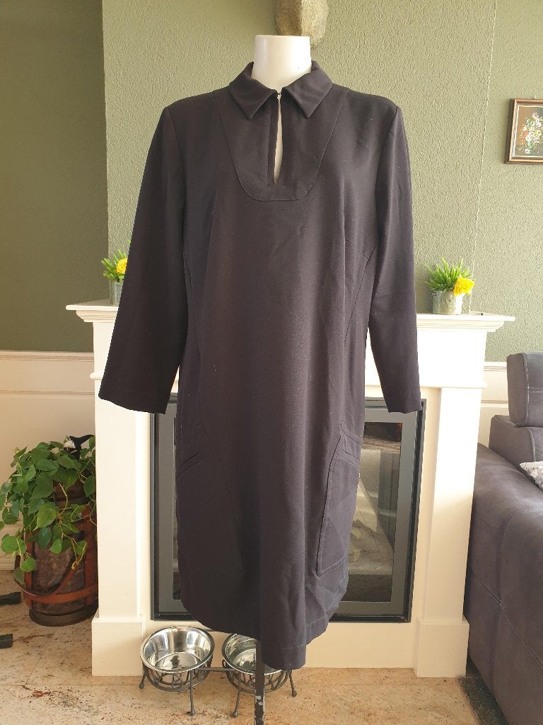 River Woods mooi zwarte jurk lange mouw mt 42 L, Verzenden, River Woods, Zwart, Maat 46/48 (XL) of groter