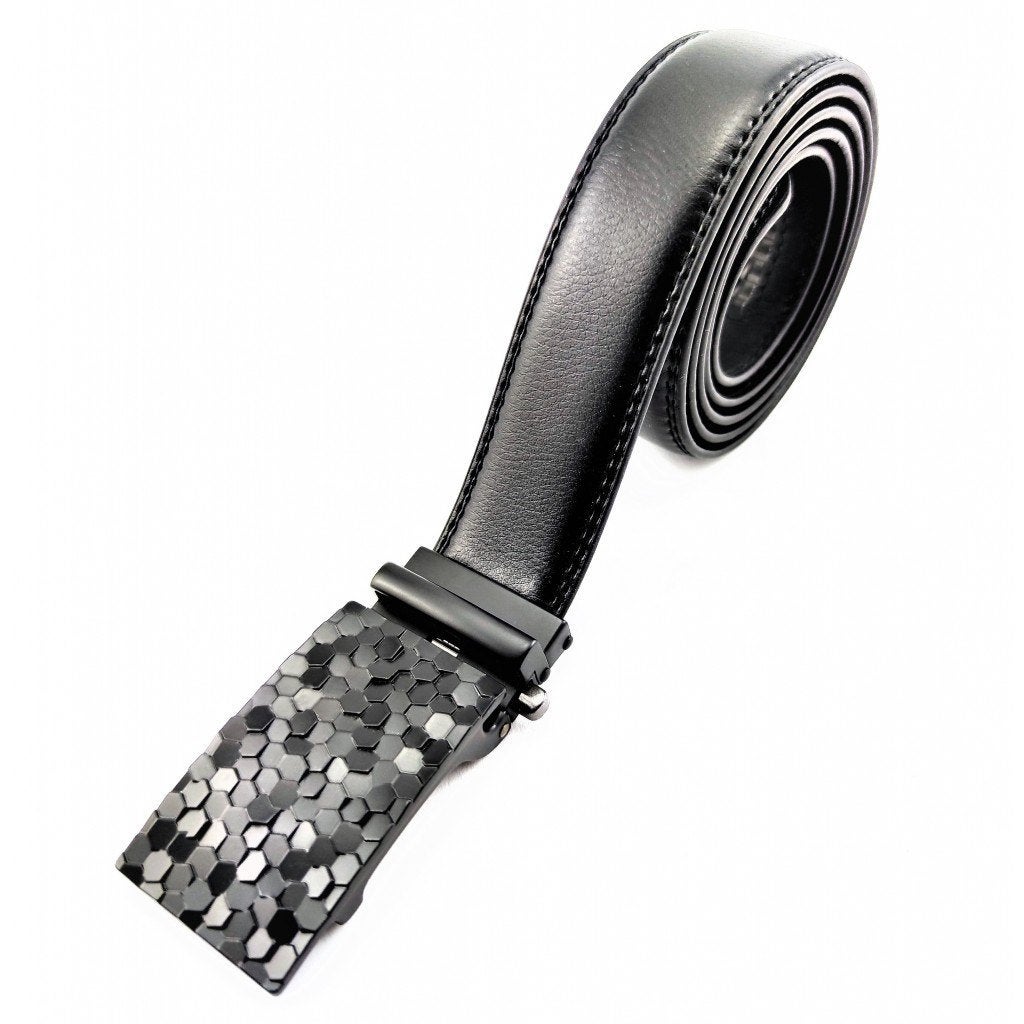 Automatisch Zwarte Heren Riem met Gesneden Gesp, Kleding | Heren, Birgitta-Gracht 33, 6465 EL Kerkrade, Nederland, Verzenden, Zwart