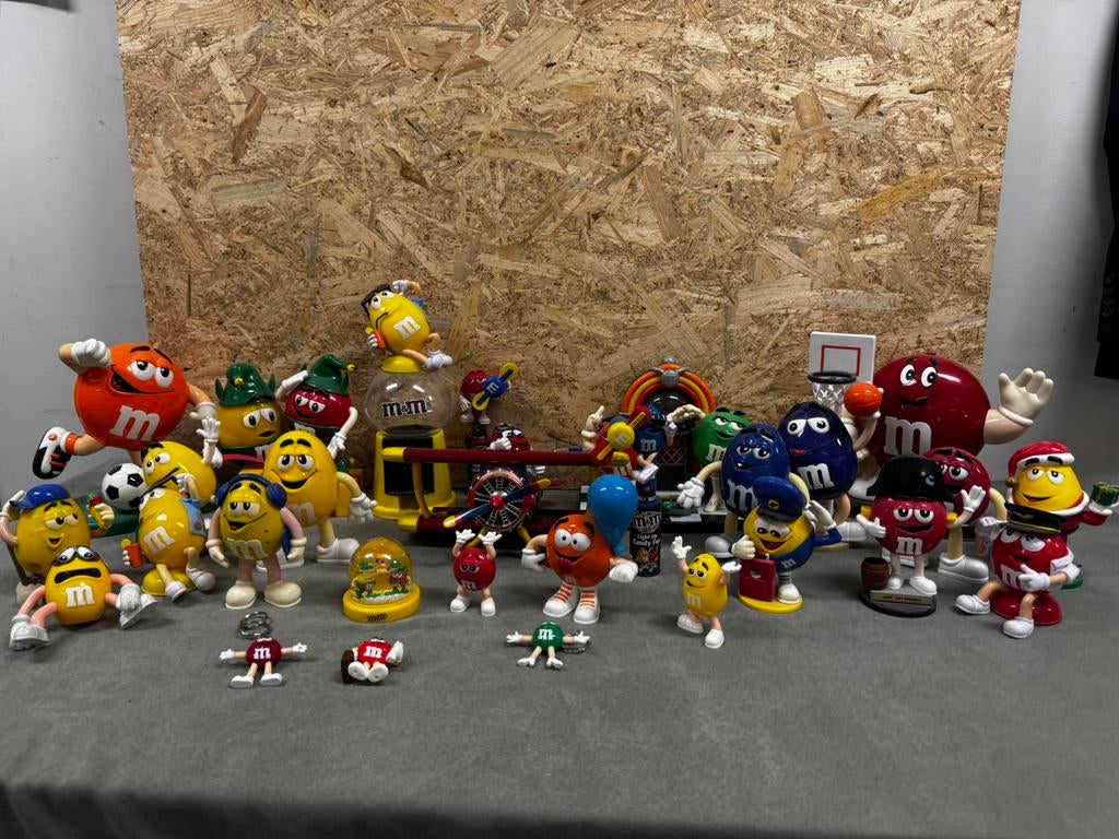Unieke M&M Collectie: Dispensers, Sneeuwbol, Vliegtuig etc, Verzamelen, Speelgoed, Gebruikt, Ophalen of Verzenden