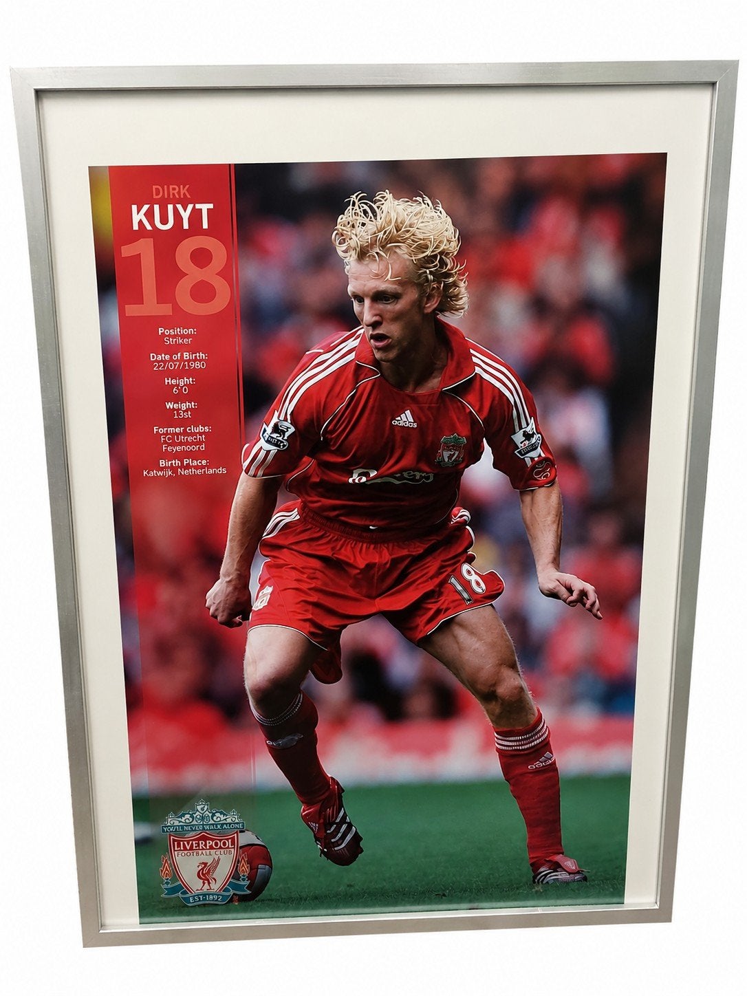 Grote Dirk Kuyt Liverpool Poster in Frame, Ophalen, Gebruikt, Foto of Poster, 75 – 100
