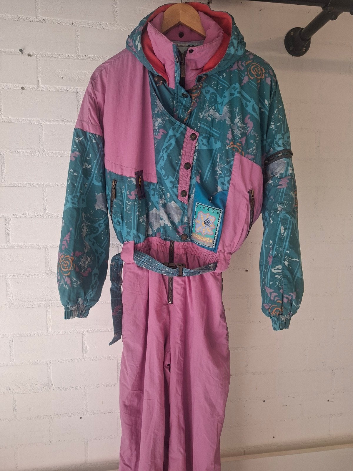 vintage skipak 38 retro fout après-ski carnaval klunen, Overige merken, 100 tot 140 cm, Ophalen of Verzenden, Zo goed als nieuw