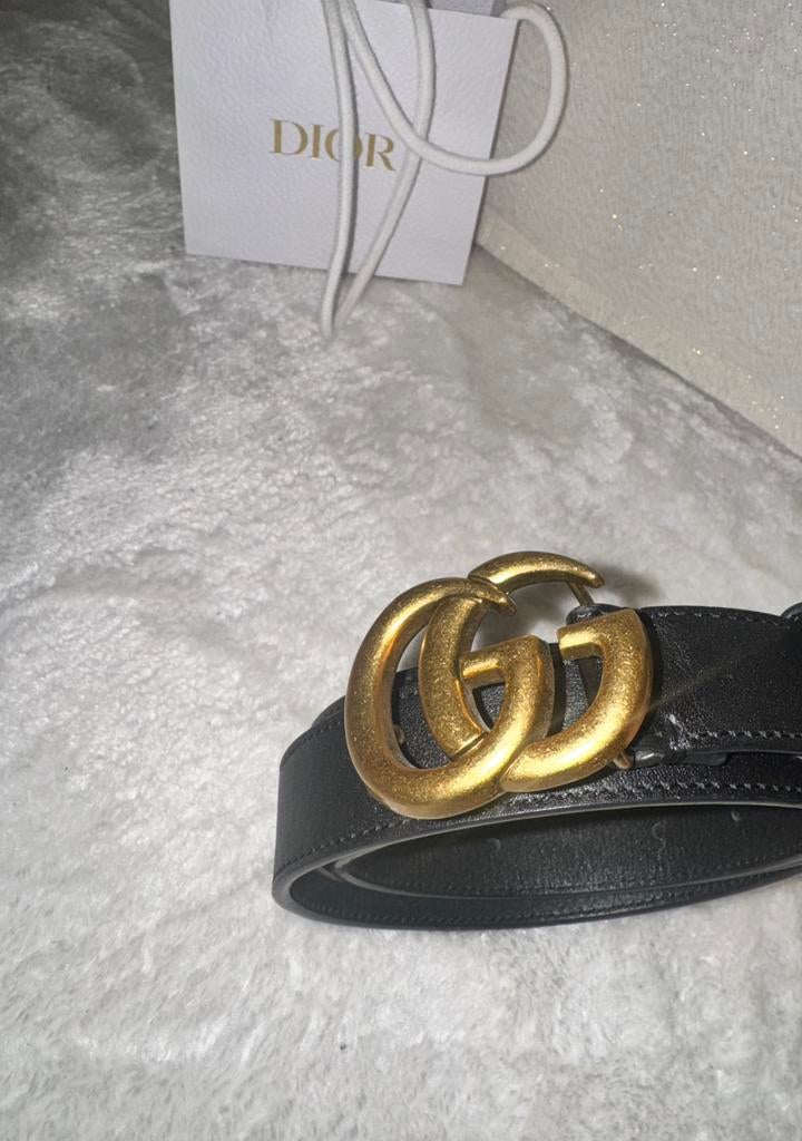 Gucci GG marmont riem, Minder dan 3 cm, 90 tot 100 cm, Ophalen of Verzenden, Zo goed als nieuw