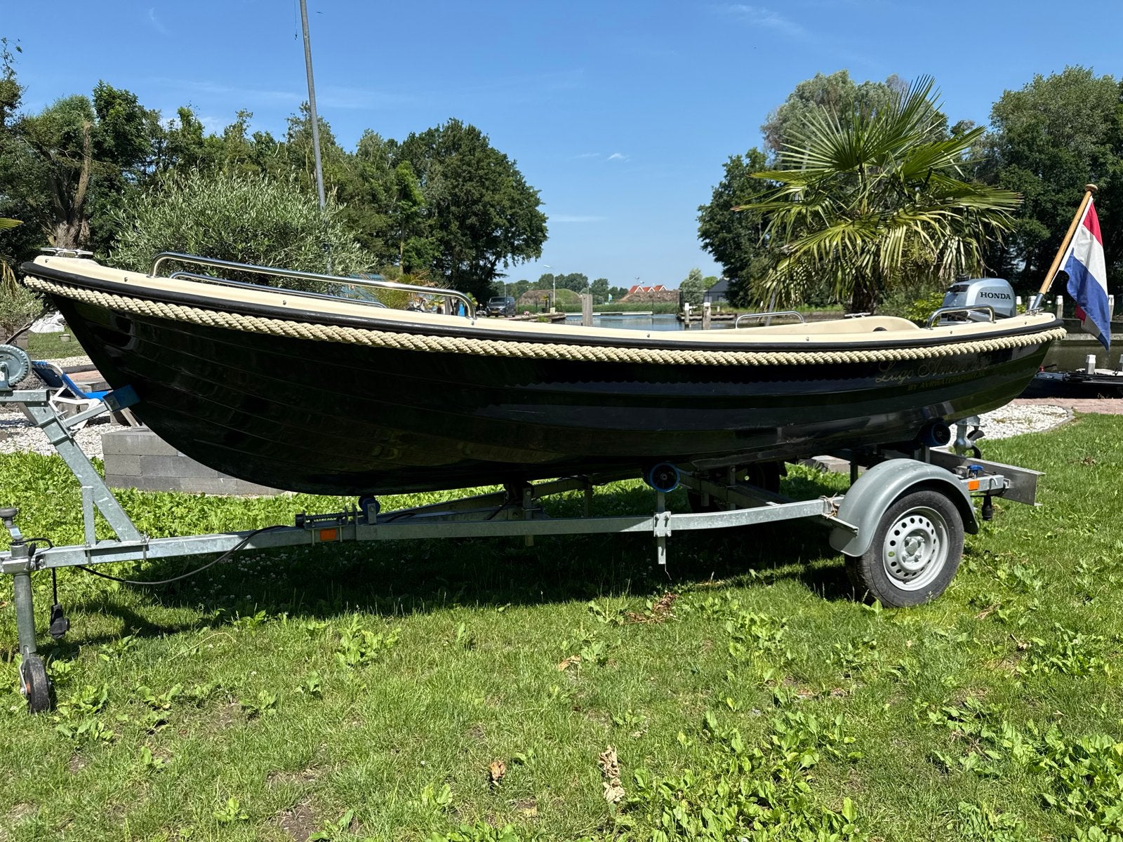 Lago Amore 430 Sloep met Honda 4pk buitenboordmotor, Watersport en Boten, Ophalen, Kabelaring, Overige typen, Lago Amore