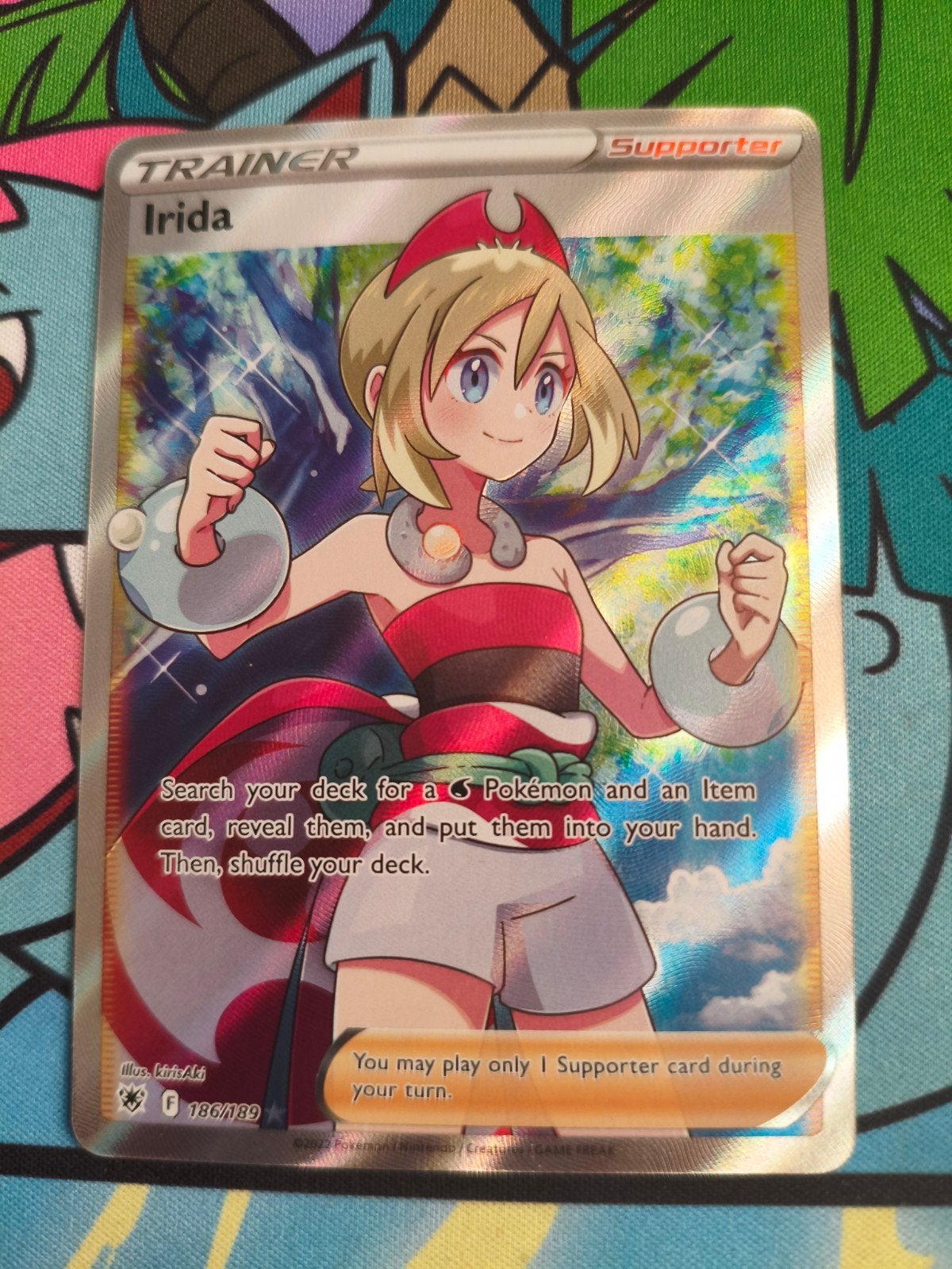 Irida Trainer Full Art (186/189) Astral Radiance, Hobby en Vrije tijd, Verzenden, Zo goed als nieuw, Losse kaart, Foil