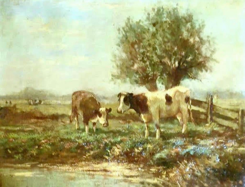 SCHILDERIJ MET KOEIEN(40x60)ZONDER LIJST(COR BOUTER?), Ophalen of Verzenden