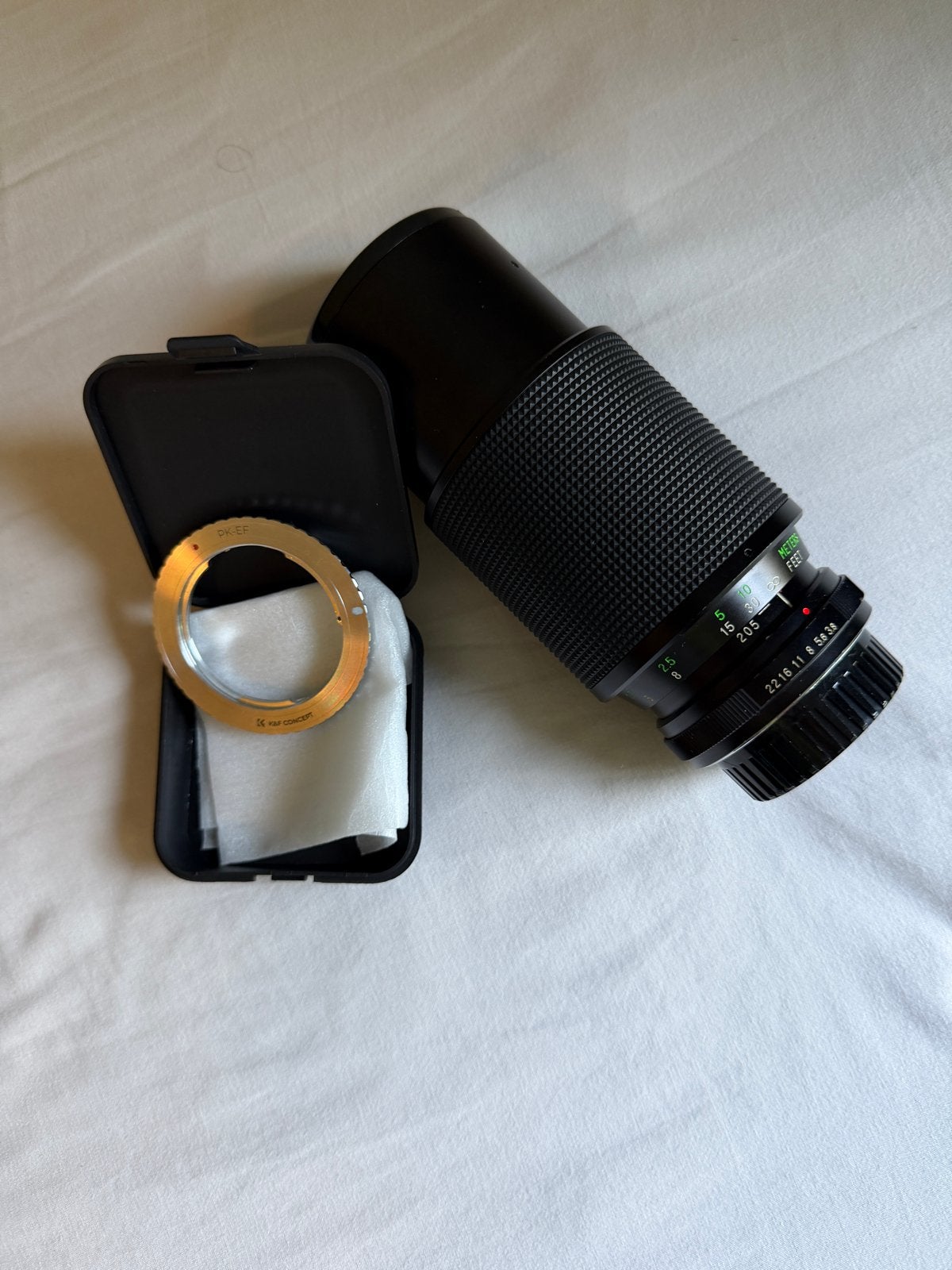 Vivitar 75-205mm f/3.8 PK lens + EF mount adapter, Audio, Tv en Foto, Overige merken, Gebruikt, Overige vattingen, Handmatige focus