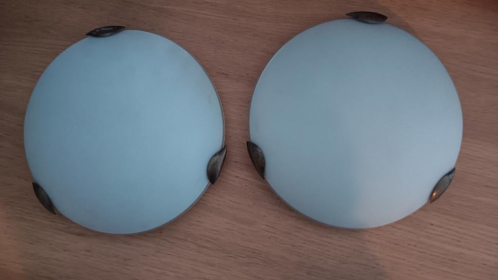Decomode witte plafond lamp(meerdere), Ophalen, Zo goed als nieuw, Glas