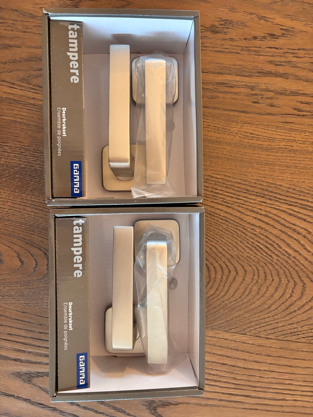 Tamper Deurkrukken RVS look (aluminium) - Nieuw in doos, Ophalen, Nieuw, Rvs, Klink of Kruk