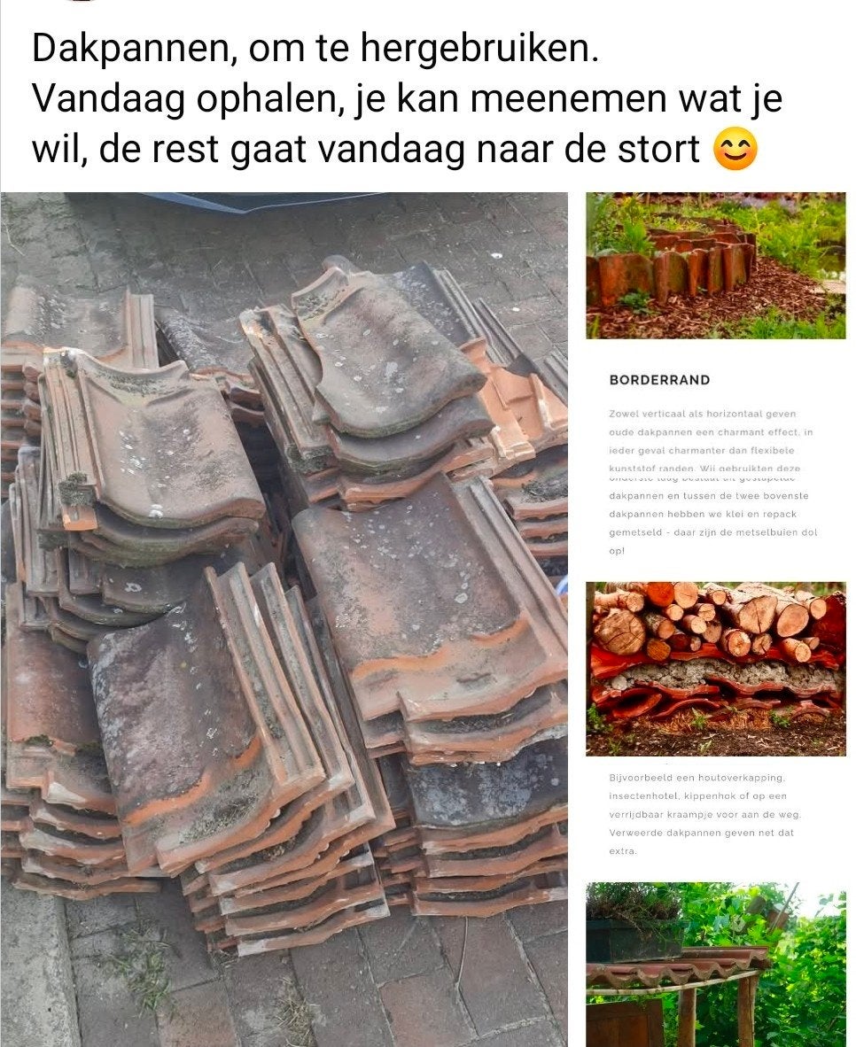 Gratis dakpannen voor hergebruik of decoratie, Ophalen