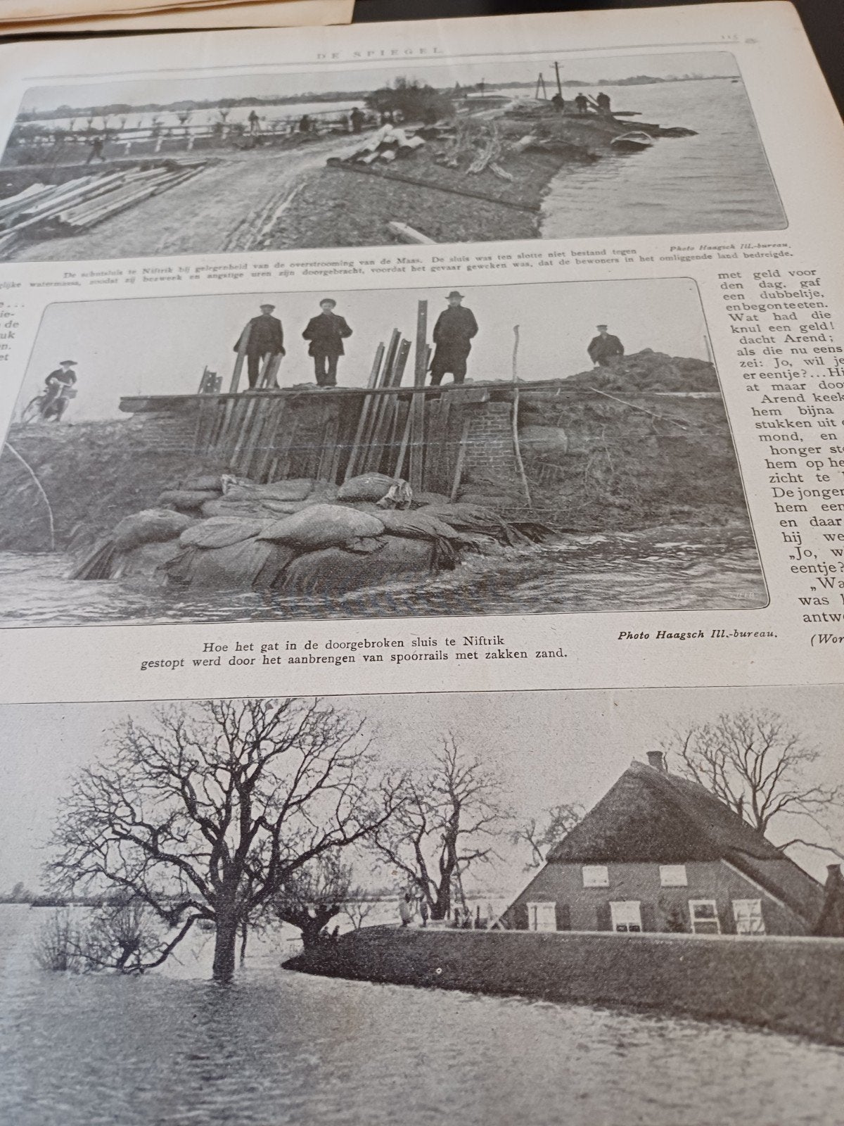 reportage overstromingen sluis Niftrik 1920, Ophalen of Verzenden, Voor 1920, Knipsel(s)