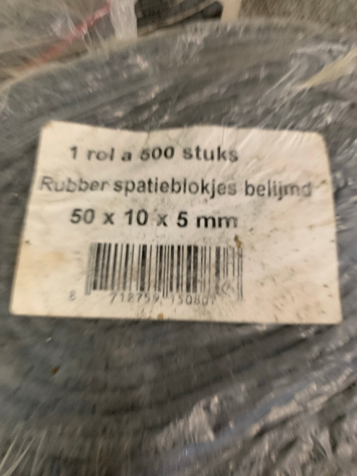 Rubberen spatieblokjes belijmd 50x10x5mm - 600 stuks, Ophalen of Verzenden, Nieuw