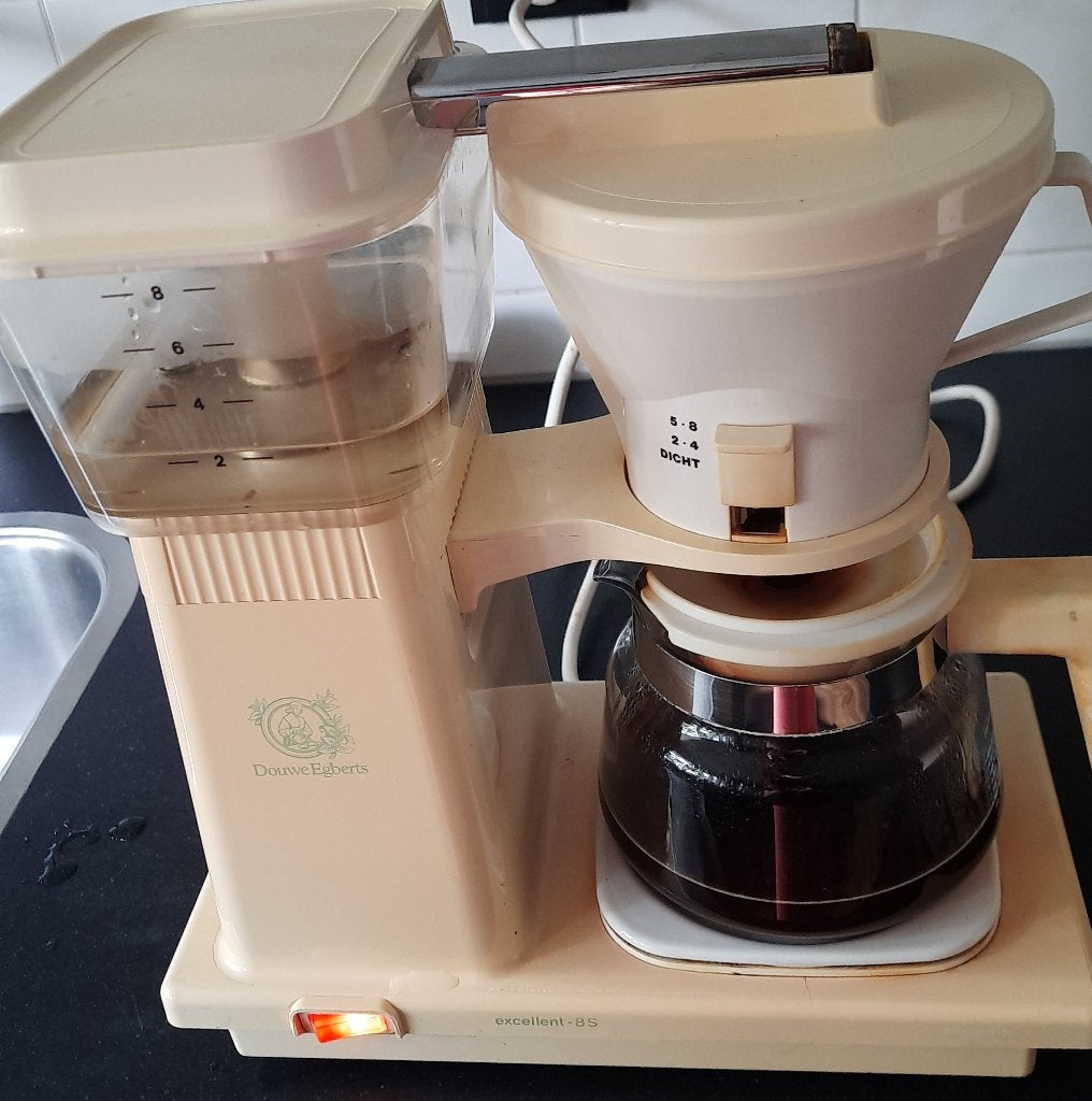 Vintage D.E koffiezetapparaat Douwe Egberts koffie machine, Ophalen of Verzenden, Gebruikt, Koffiemachine, Gemalen koffie