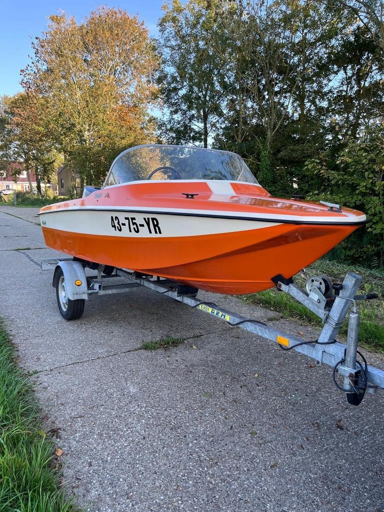 Hellwig Triton 410 speedboot, Watersport en Boten, Speedboten, Ophalen, Minder dan 70 pk, Buitenboordmotor, Polyester