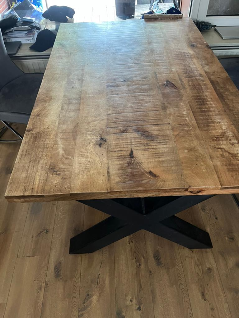 Mango eettafel 160x90, Huis en Inrichting, Tafels | Eettafels, 200 cm of meer, Zo goed als nieuw, Rechthoekig, 50 tot 100 cm