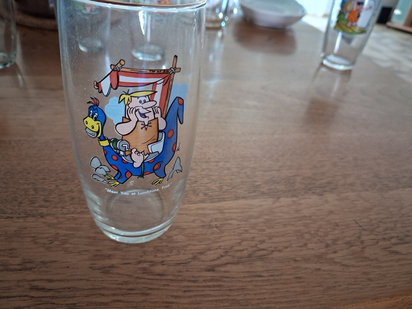 Vintage Flintstones Glazen Set - 6 Stuks, Huis en Inrichting, Keuken | Servies, Glas of Glazen, Gebruikt, Overige merken, Vintage
