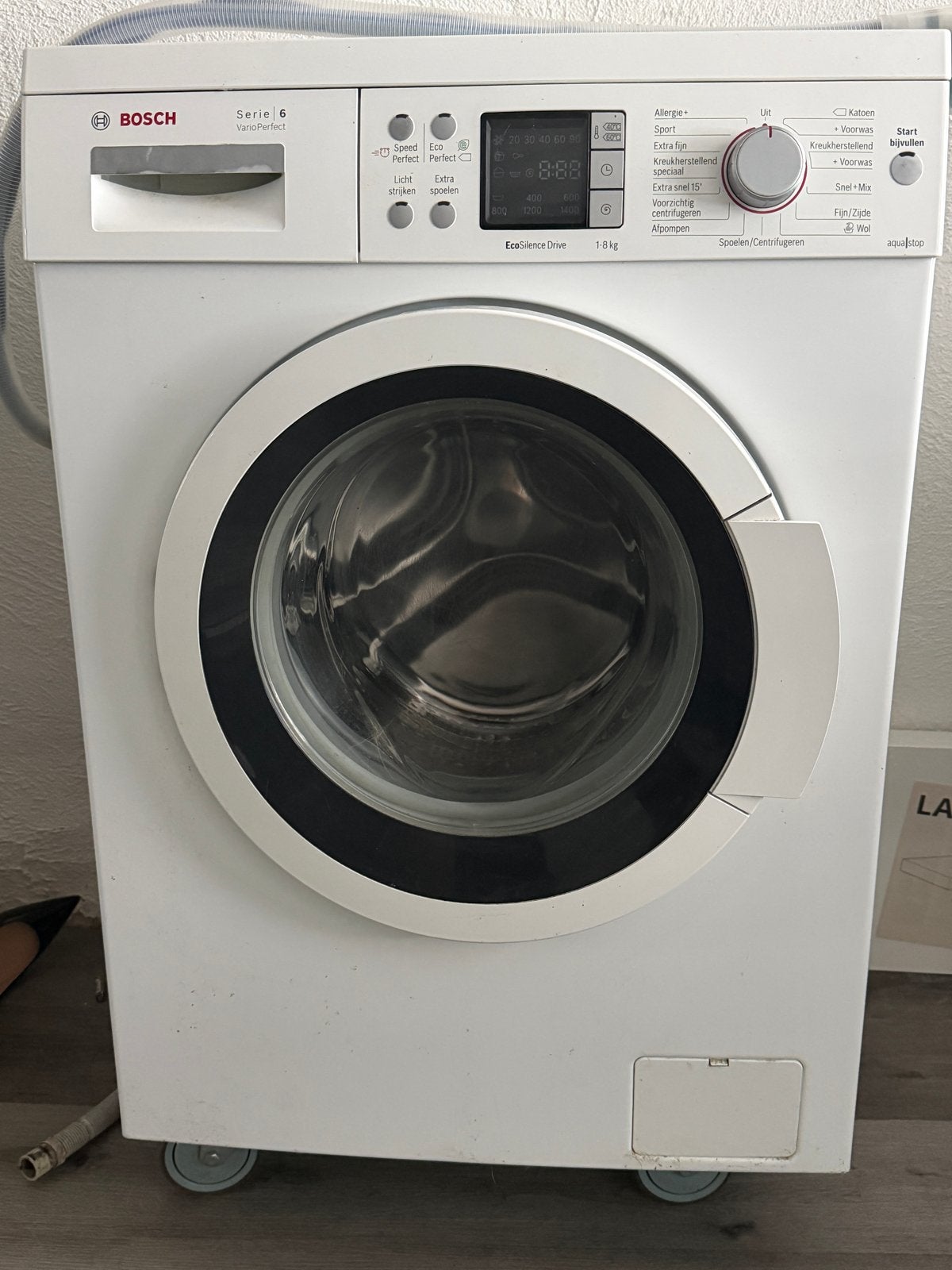 Bosch Serie 6 VarioPerfect Wasmachine WAQ28446NL, Ophalen, 1200 tot 1600 toeren, Gebruikt, 8 tot 10 kg
