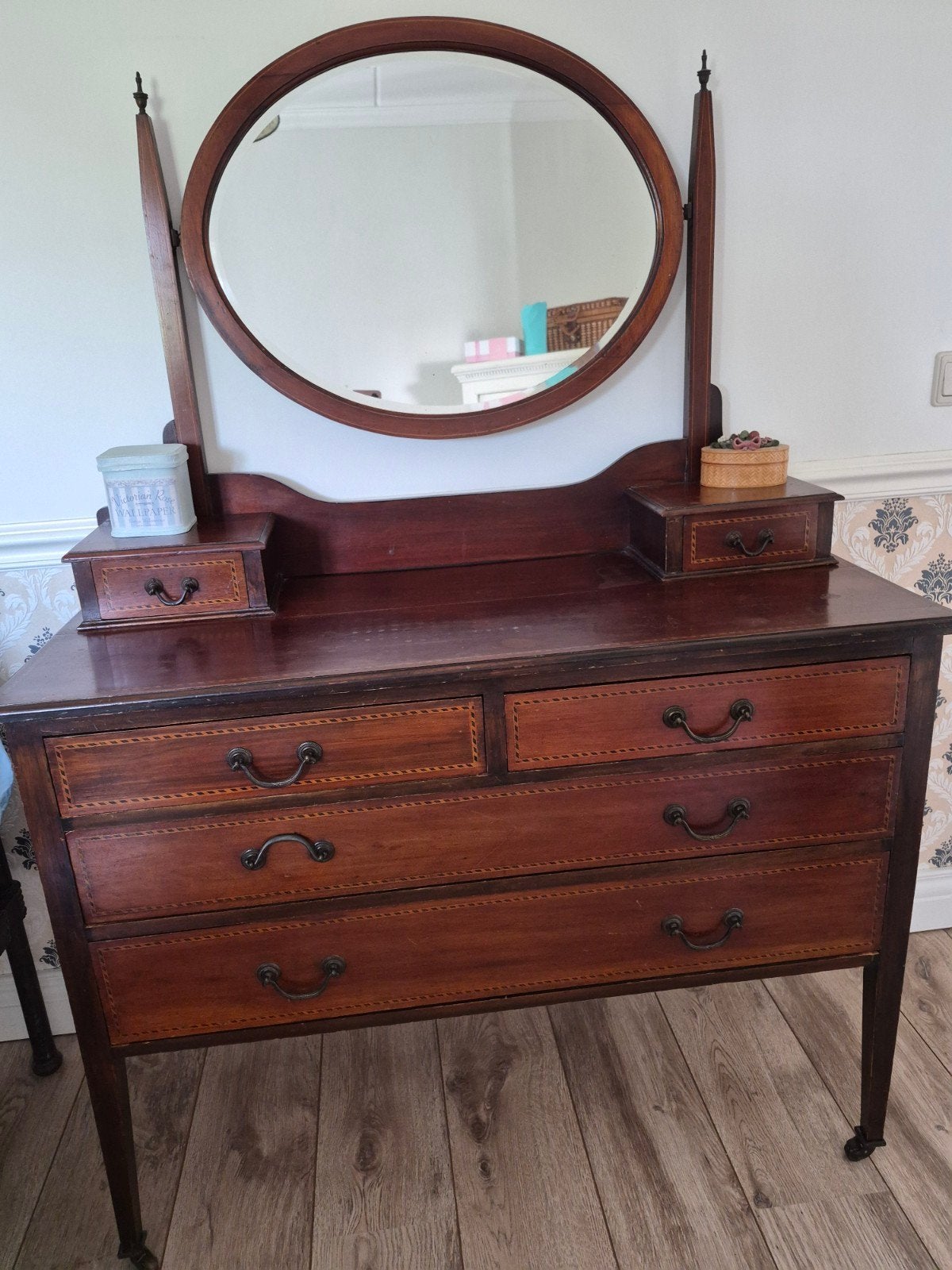 Brocante kaptafel met brocante bed als set, Antiek en Kunst, Antiek | Meubels | Kasten, Ophalen