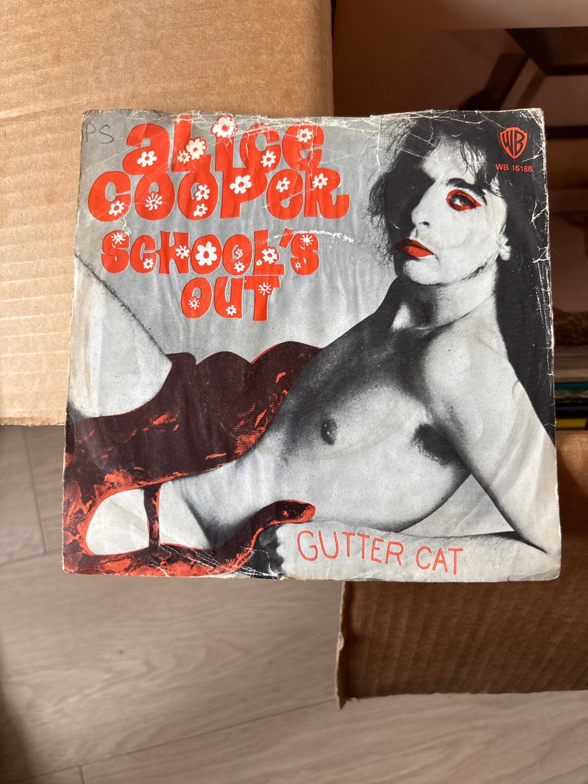 Alice Cooper - School's Out / Gutter Cat (7 inch vinyl), Gebruikt, Hard Rock, Originele persing, 7 inch