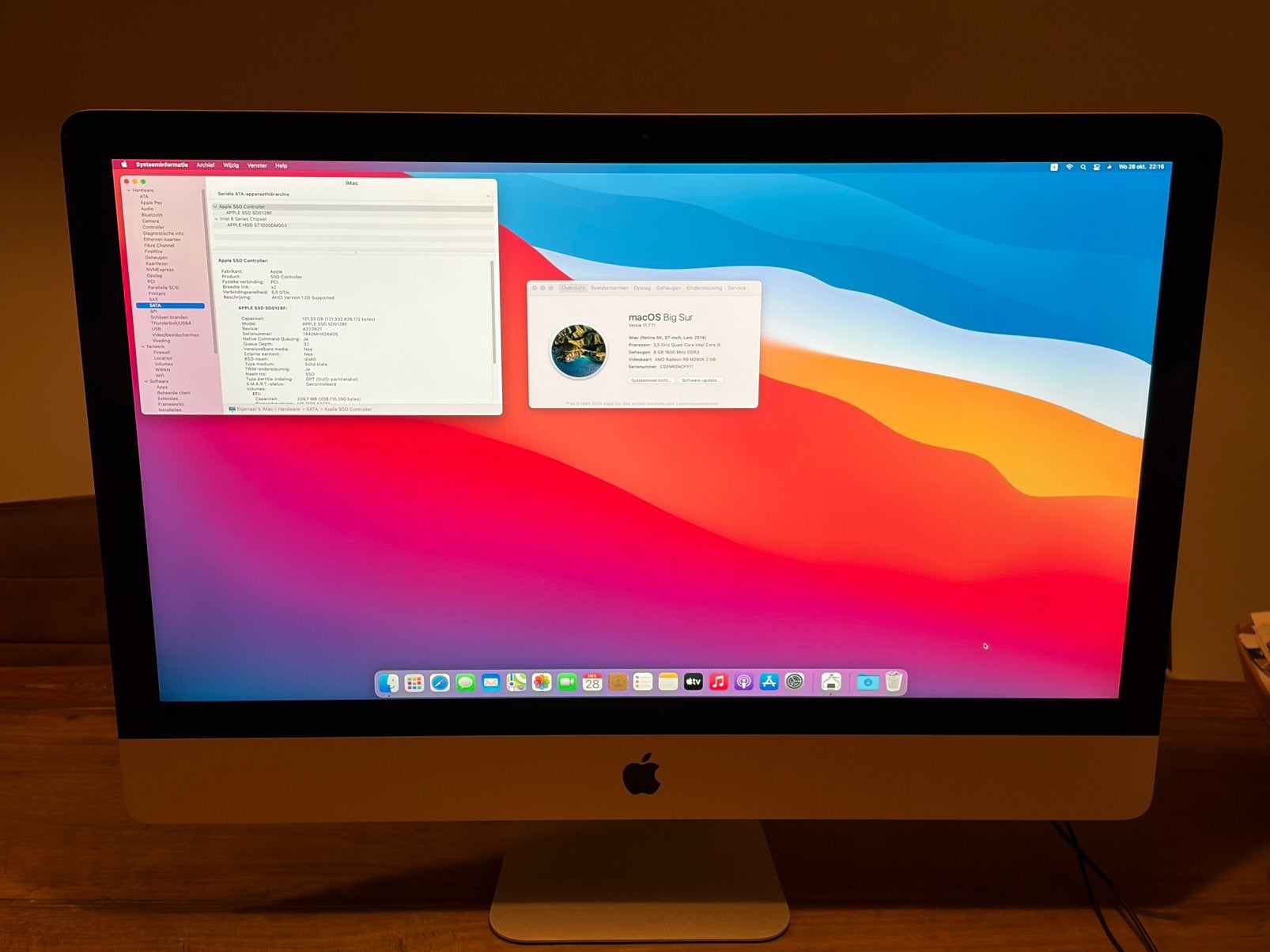 Apple iMac Retina 5K, 27-inch, Late 2014, SSD, quad core i5, Ophalen, Gebruikt, IMac, 3 tot 4 Ghz