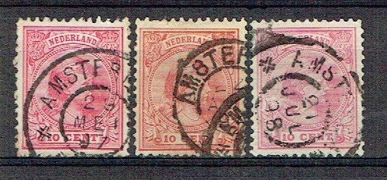 Nederland 1891 nr 37 Prinses Wilhelmina AMSTERDAM 3X, Verzenden, Gestempeld, Koningshuis