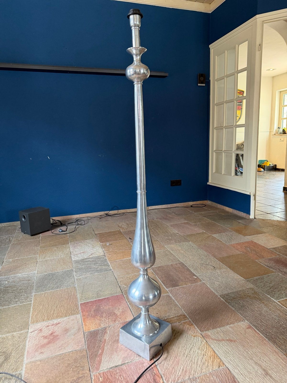 Stijlvolle lampenvoet, 133 cm hoog, Ophalen, Gebruikt, Metaal, 100 tot 150 cm