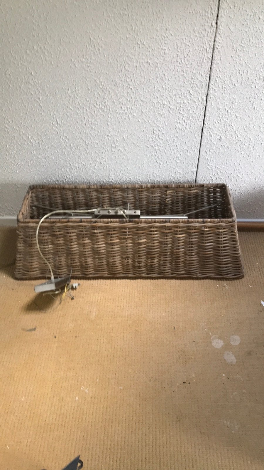 Rotan hanglamp, Huis en Inrichting, Lampen | Tafellampen, Ophalen, Zo goed als nieuw, 50 tot 75 cm