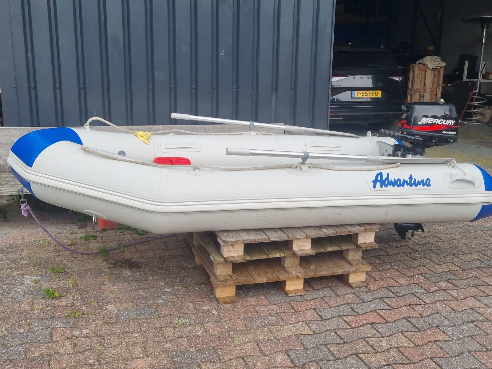 Adventure rubberboot + Mercury buitenboordmotor (6 pk), Watersport en Boten, Bootonderdelen, Ophalen, Zo goed als nieuw, Motor en Techniek