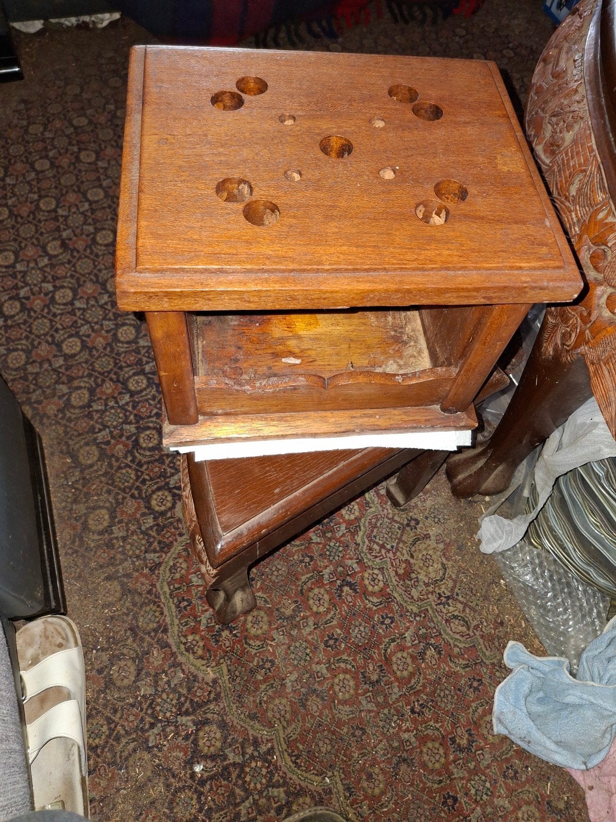 Antieke houten stoofje, Ophalen of Verzenden